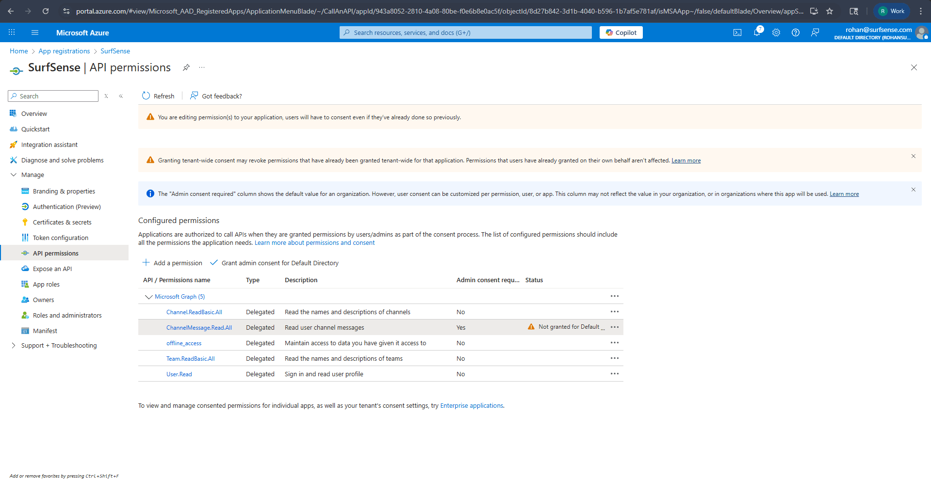 API Permissions